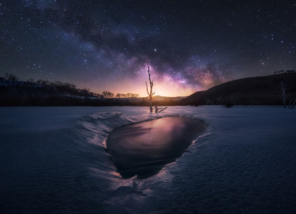 Starry Winter Night by NingYun Ye — canvas wall art