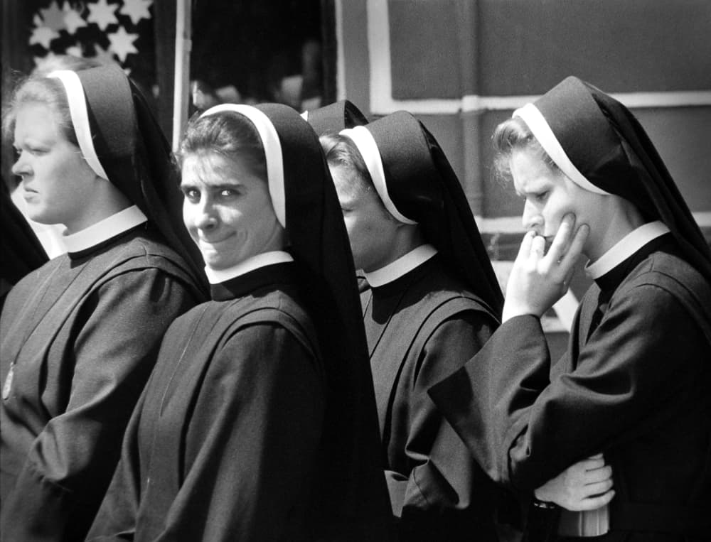A Nun's Subtle Smile by Jacek Stefan — canvas wall art