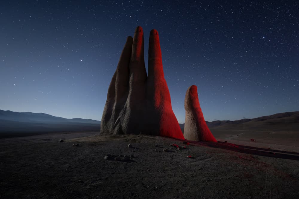 Desert Hand Under Stars by Karol Nienartowicz — canvas wall art