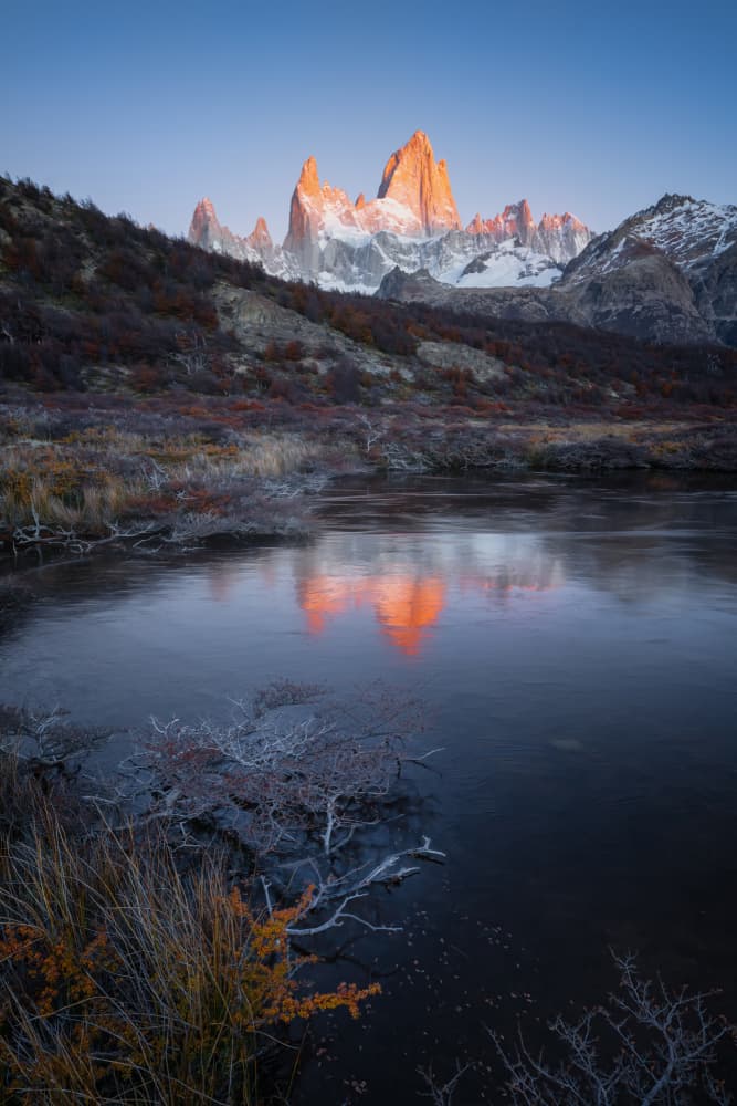 Fitz Roy Sunrise Reflection by Yongnan Li (李永男) — canvas wall art