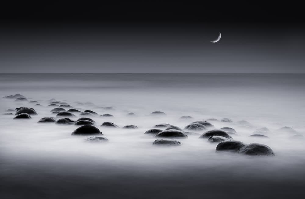 Serene Moonlit Shore by Catherine Lu — canvas wall art