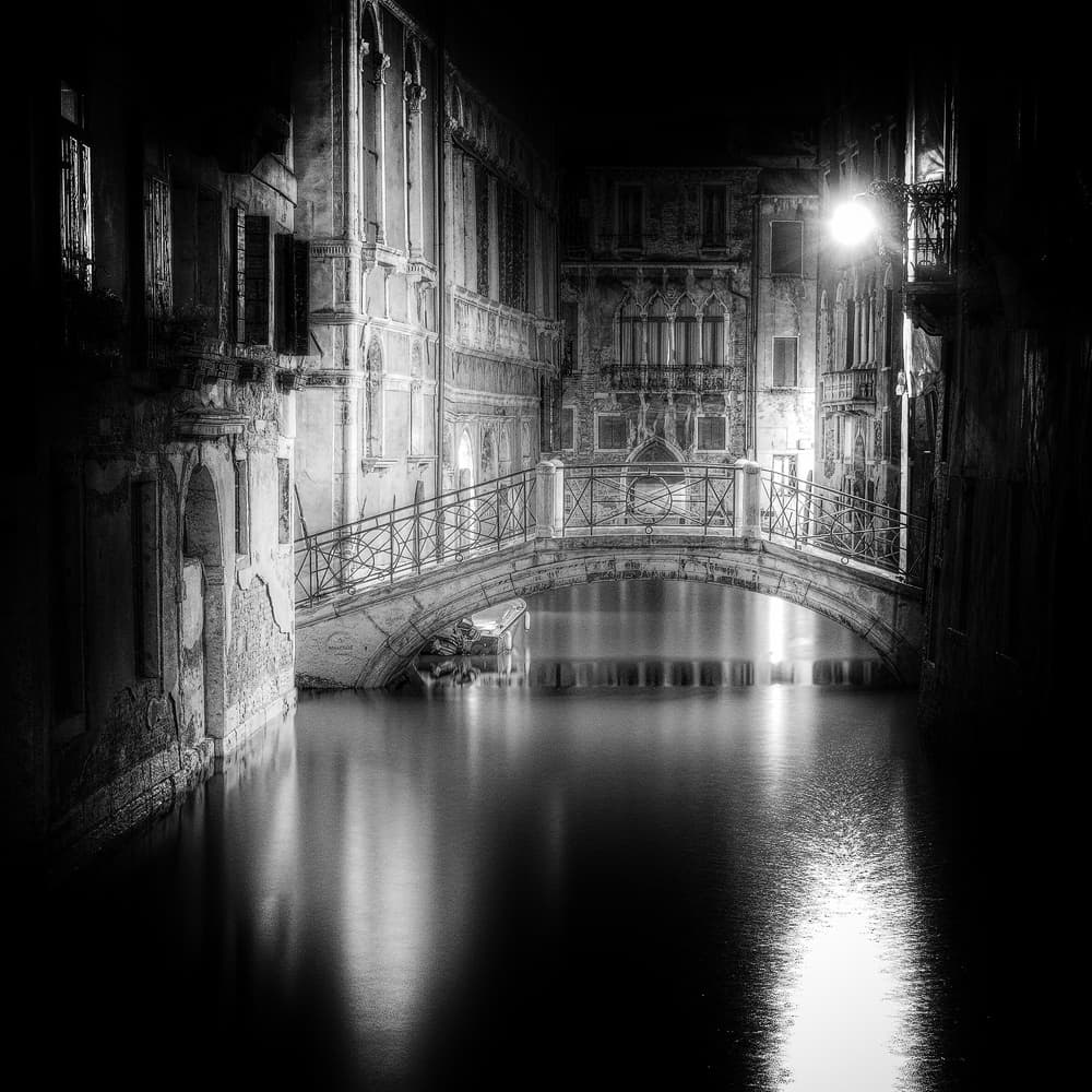 Venice Night Canal by Tanja Ghirardini — canvas wall art