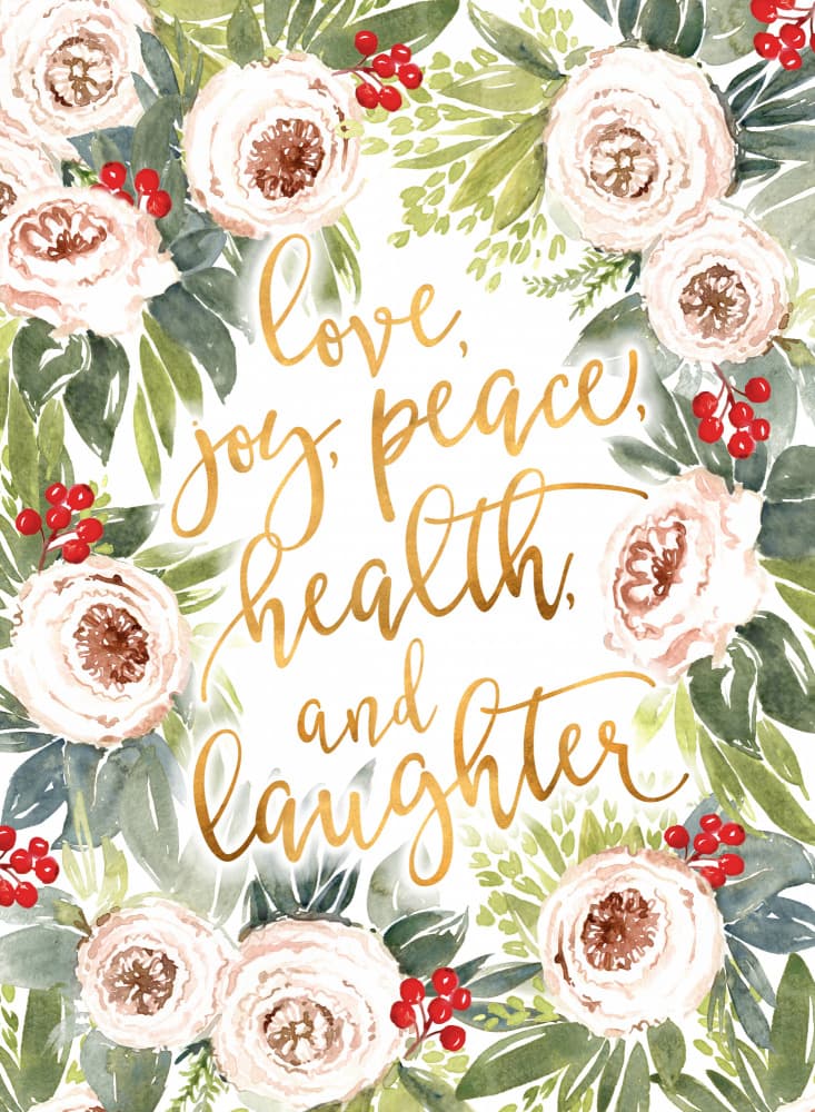 Festive Floral Wishes by Rosana Laiz Blursbyai — canvas wall art