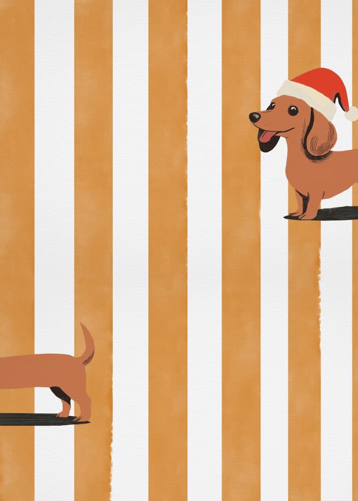 Happy Santa Dachshund by Pictufy Studio — canvas wall art