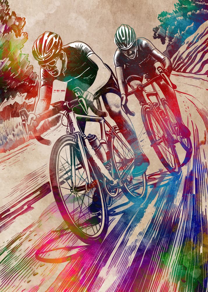 Vibrant Cycling Race by Justyna Jaszke — canvas wall art