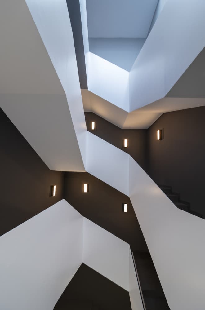 Modern Geometric Staircase by fotomarion — canvas wall art