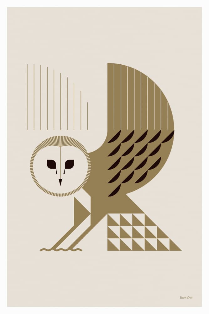 Golden Geometric Owl by Studio Soleil — canvas wall art
