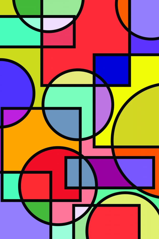 Vibrant Geometric Shapes by jay stanley — canvas wall art