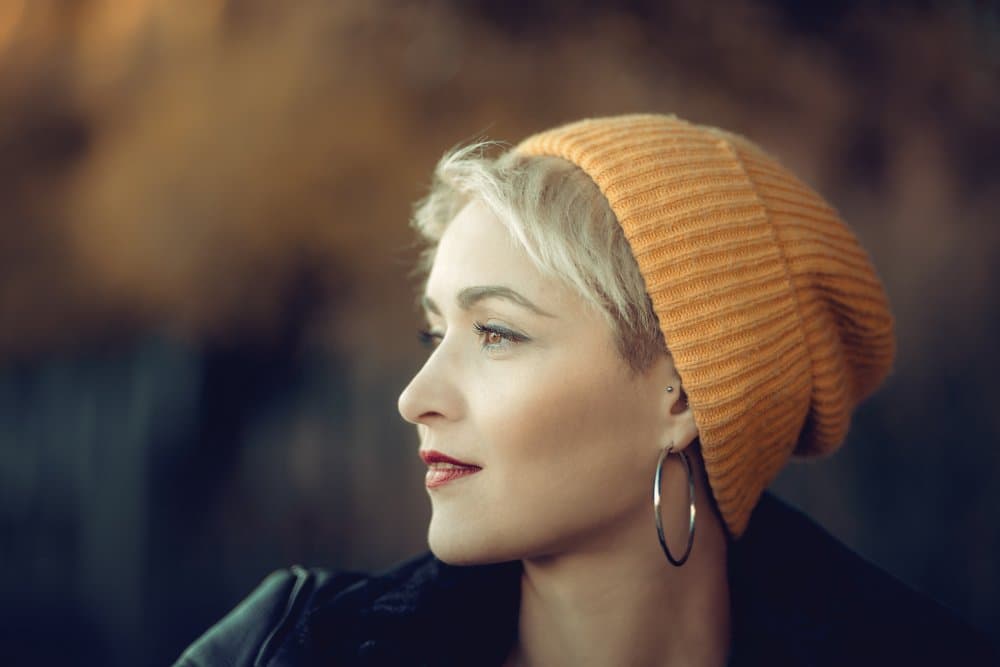 Woman in Yellow Beanie by Thomas de Franzoni — canvas wall art