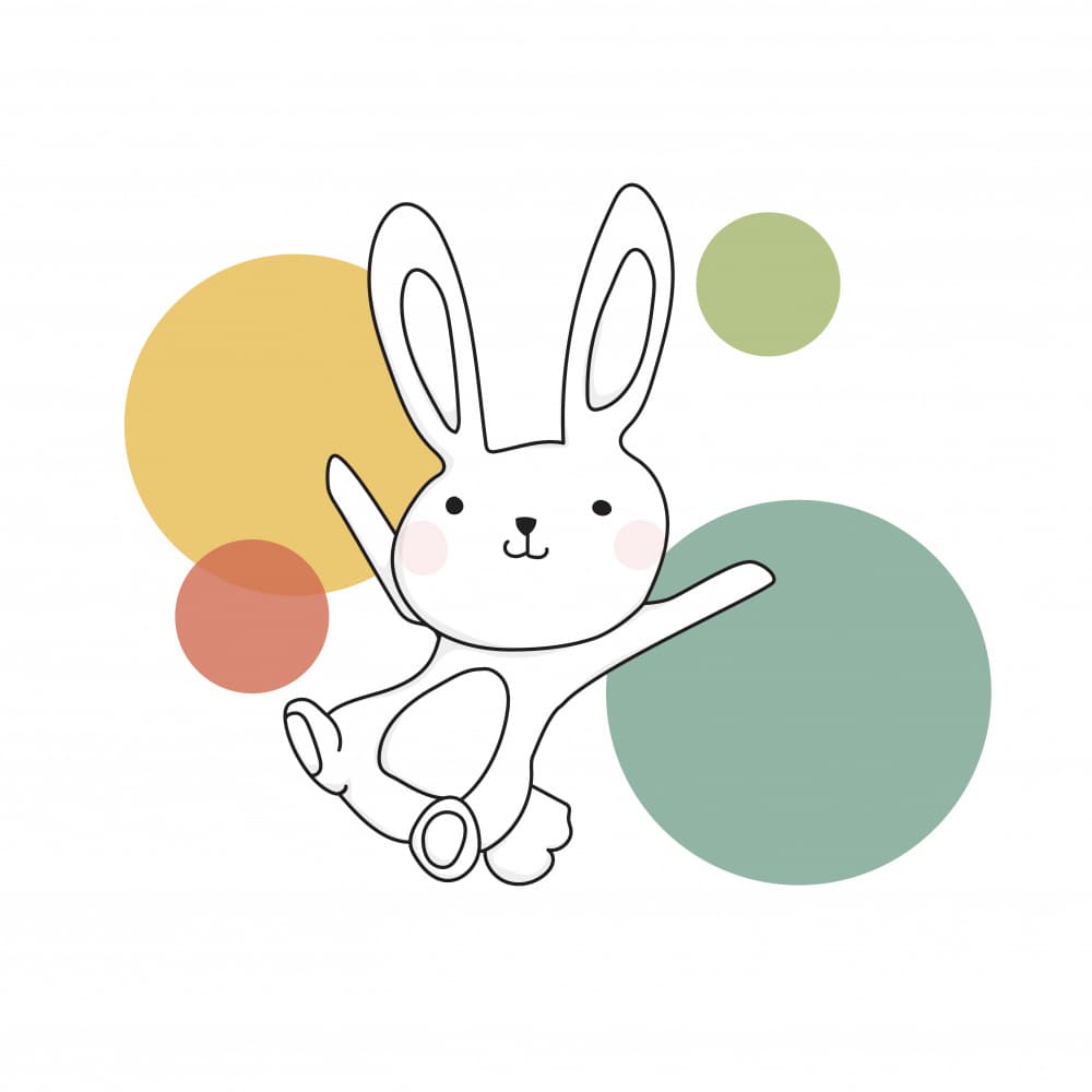 Cute Jumping Rabbit by Christina Heitmann — canvas wall art