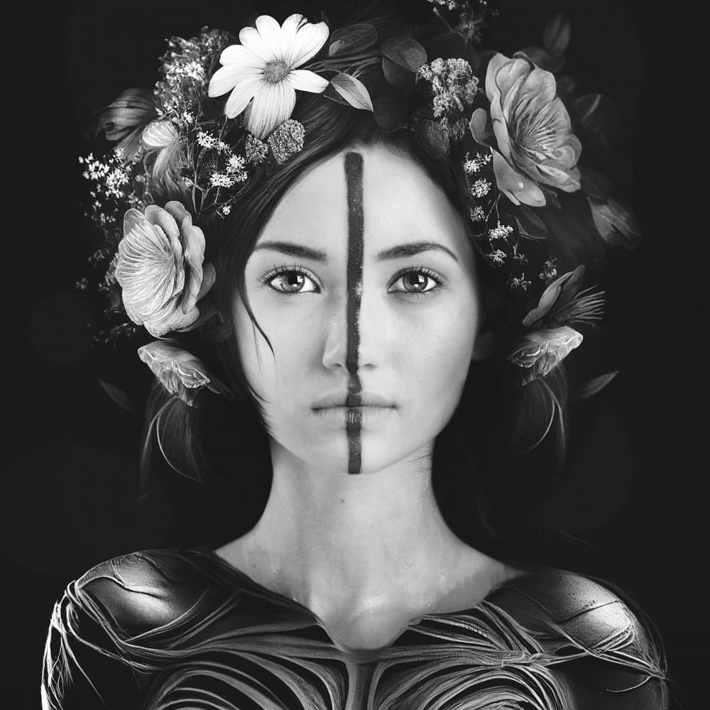 Mystic Floral Portrait by Oren Hayman — canvas wall art