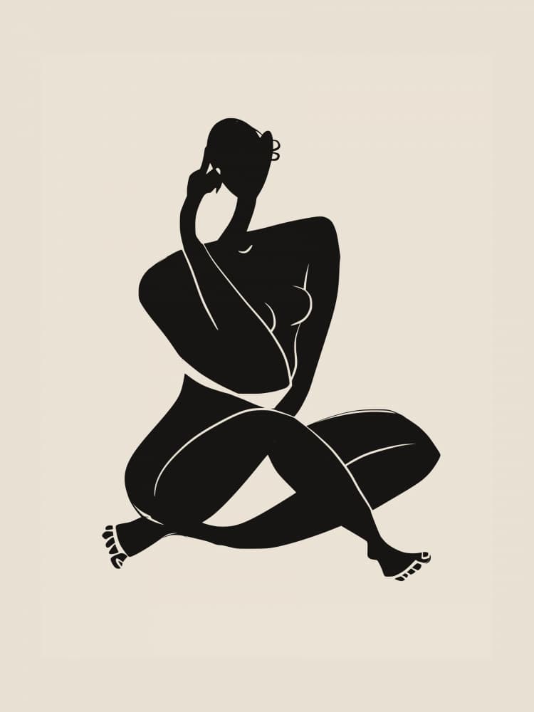 Abstract Seated Woman by Little Dean — canvas wall art