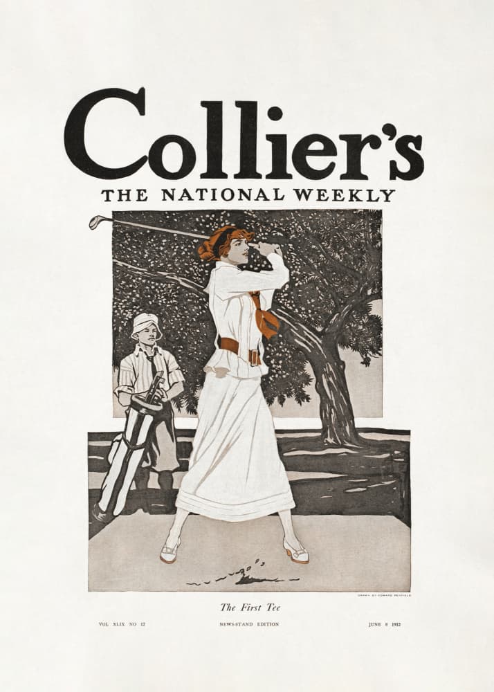 Collier's, the National Weekly, the First Tee (1912) by Edward Penfield — canvas wall art