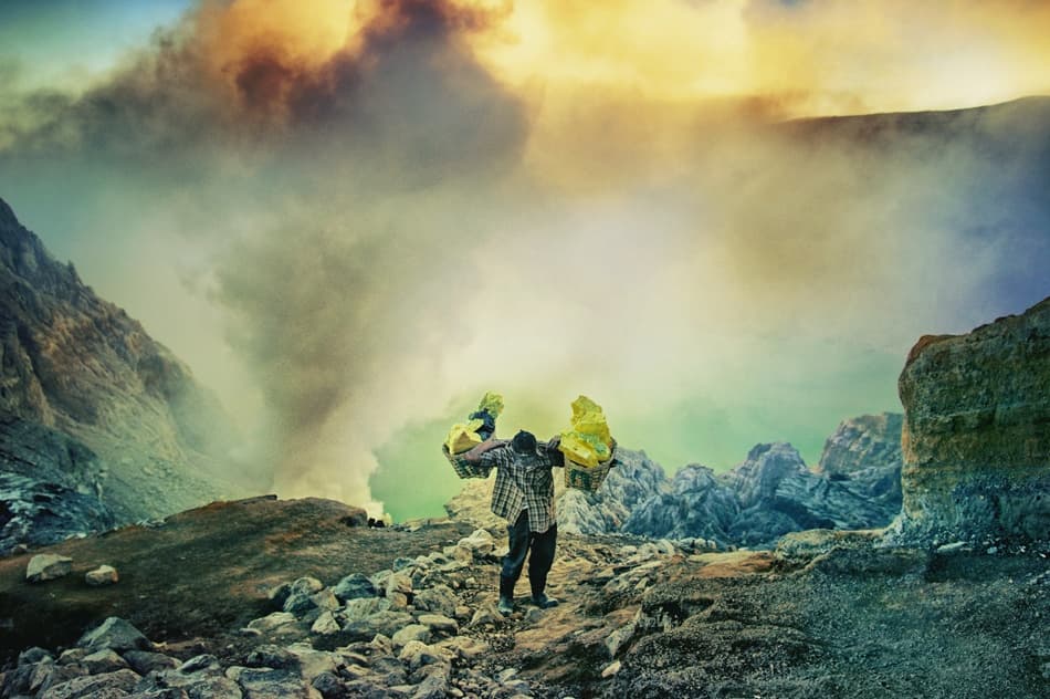 Sulfur Miner's Journey by Ismail raja sulbar — canvas wall art