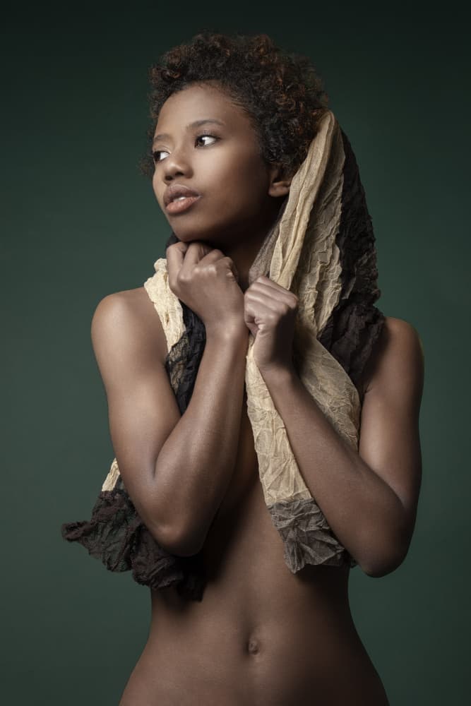 Young Woman's Serene Portrait by Jan Slotboom — canvas wall art