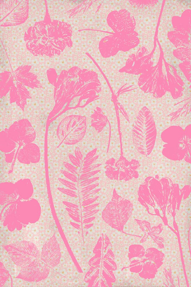 Pink Botanical Pattern by Treechild — canvas wall art
