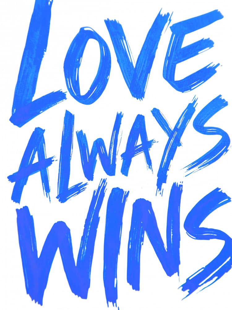 Love Always Wins Blue by Ohkimiko — canvas wall art