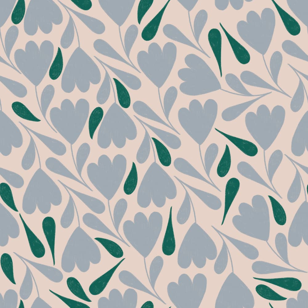 Soft Blue Floral Pattern by Menina Lisboa — canvas wall art