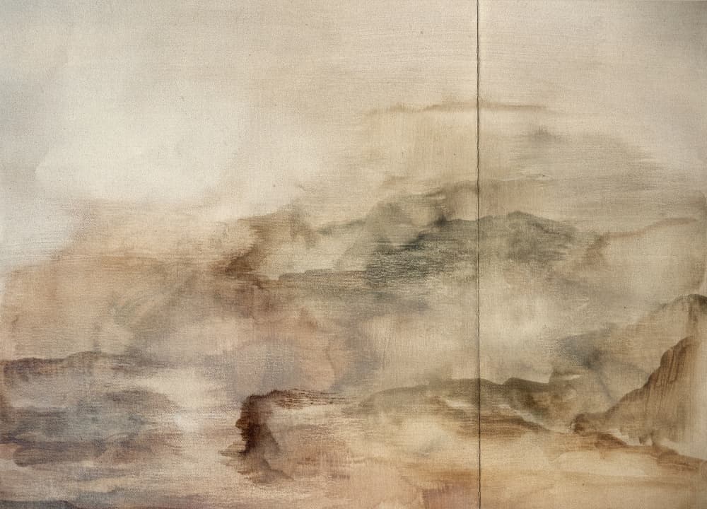 Misty Mountainscape by Gemma Bardot — canvas wall art