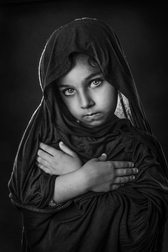 Soulful Girl Portrait by Ali Al-Jazeri — canvas wall art