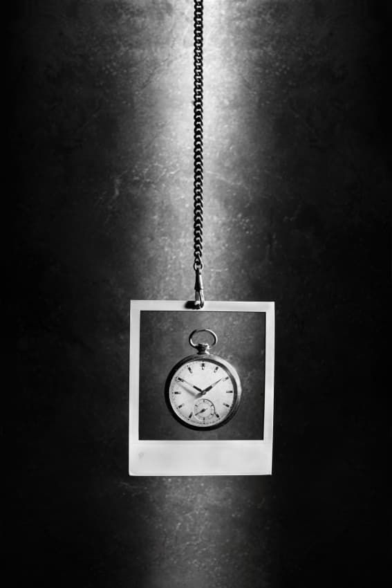 Suspended Pocket Watch by Victoria Glinka — canvas wall art