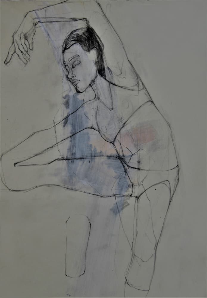 Graceful Figure Sketch by Doris Schmitz — canvas wall art