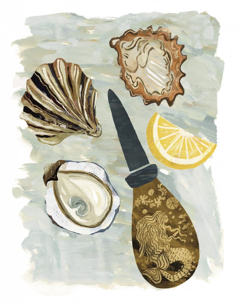 Oysters Lemon and Shucker