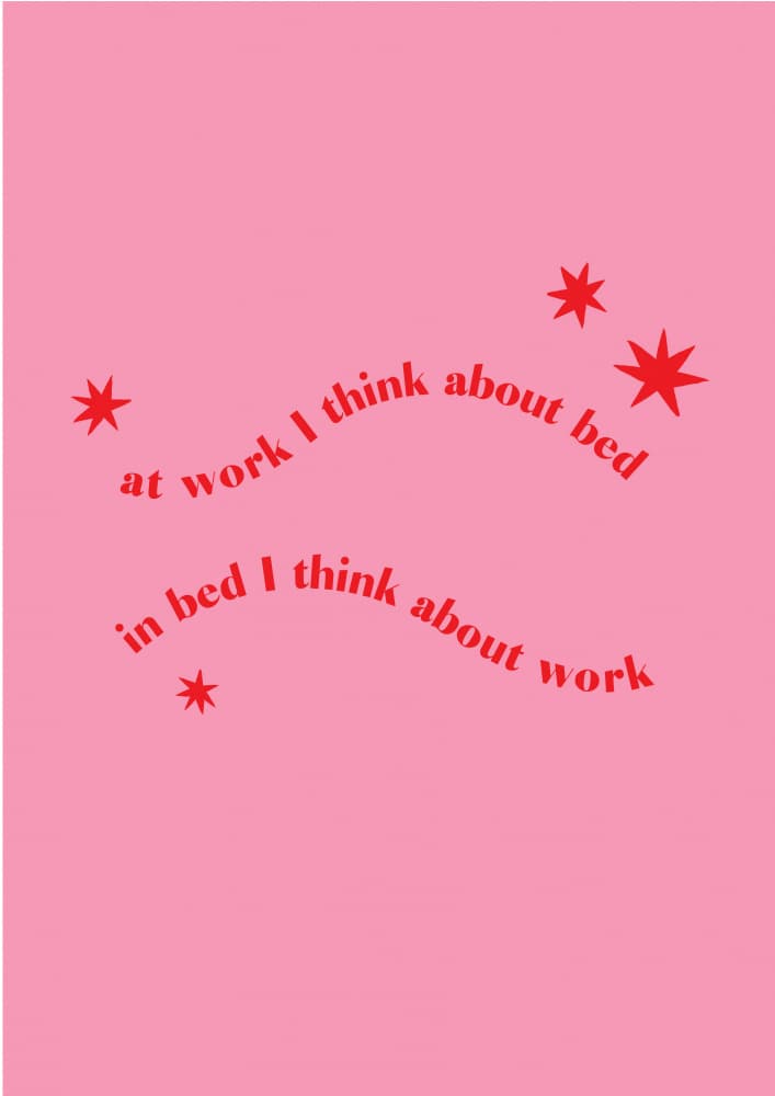 At Work In Bed by Aislinn Simmonds — canvas wall art