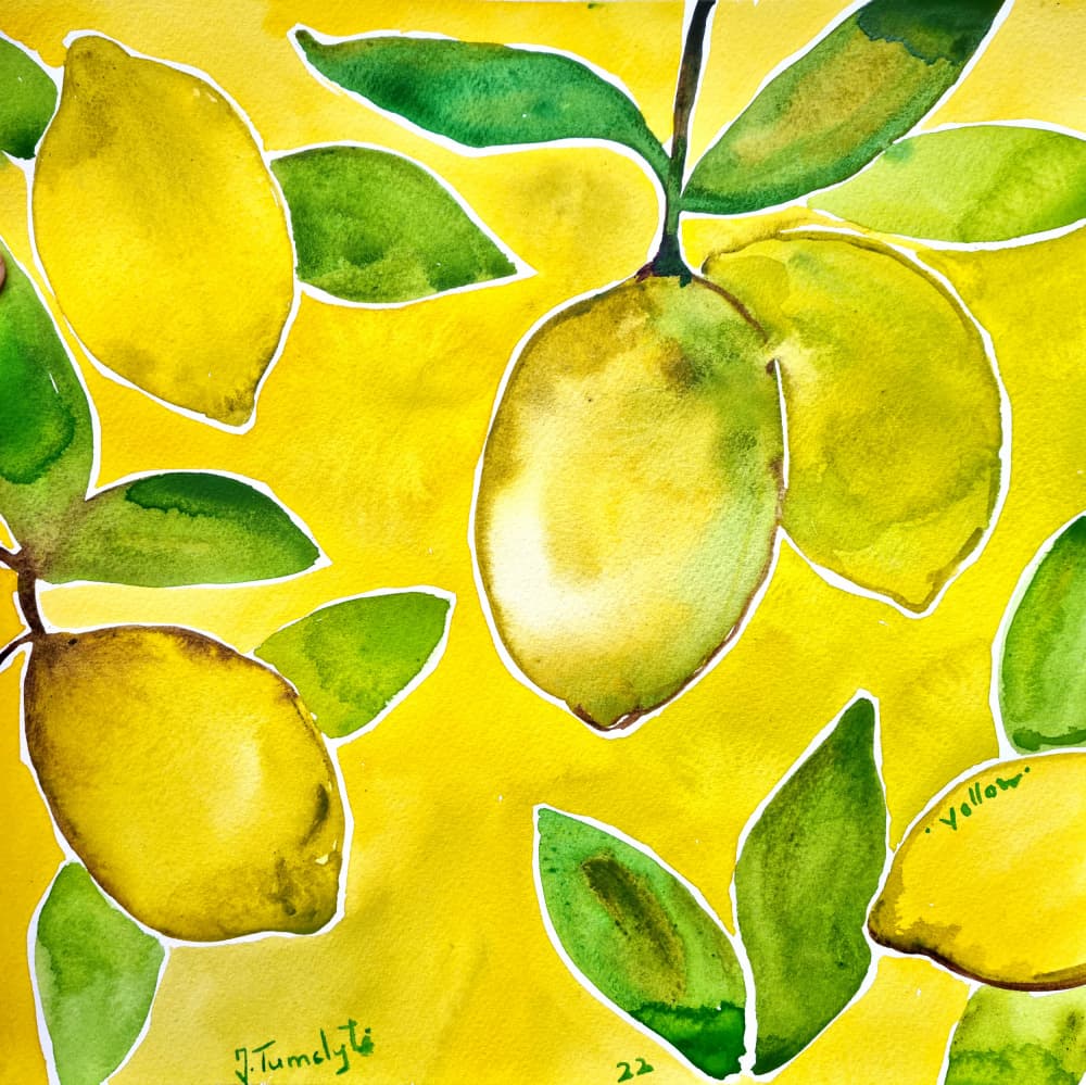 Bright Lemon Zest by Julija Belickienė — canvas wall art