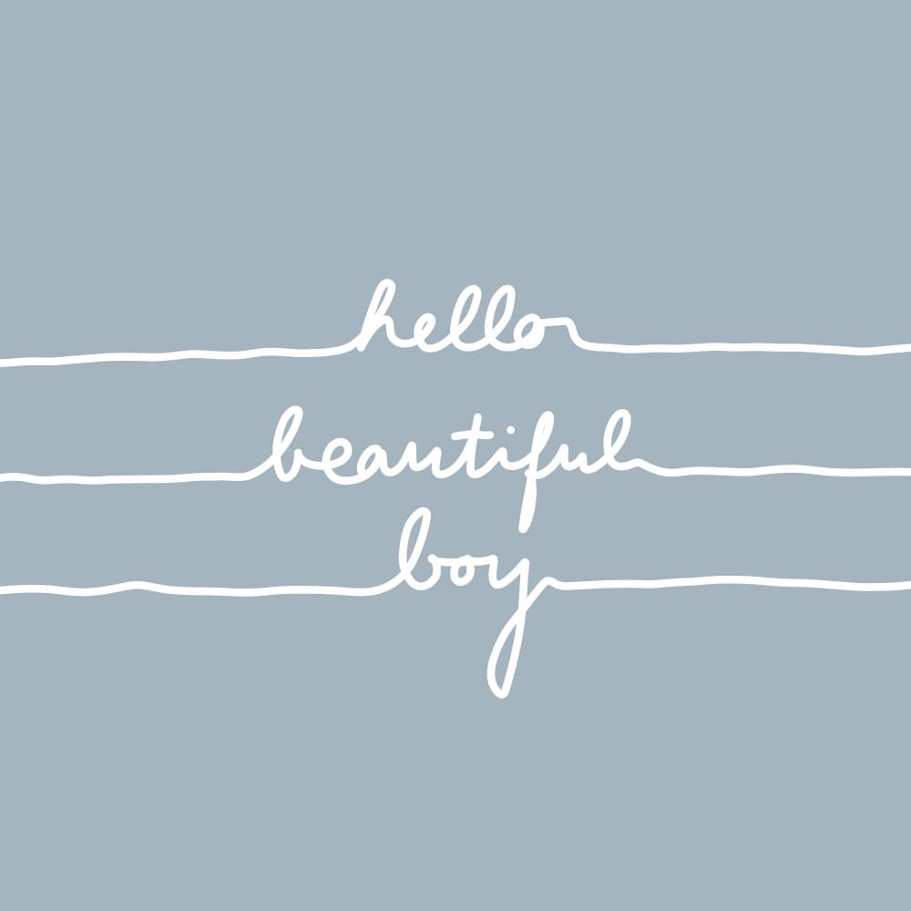 Hello Beautiful Boy by Mareike Böhmer — canvas wall art