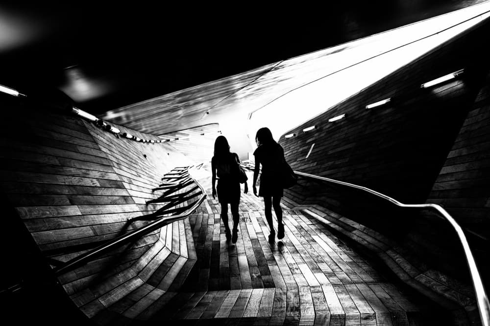 Architectural Path Silhouettes by Tetsuya Hashimoto — canvas wall art