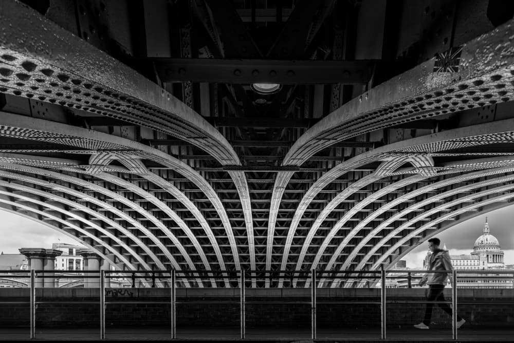 Monochrome London Bridge by Nader El Assy — canvas wall art