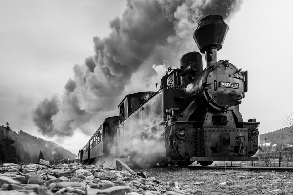 Powerful Steam Train by Adrian — canvas wall art