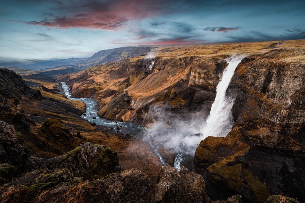 Powerful Canyon Falls by Zhang Dong — canvas wall art