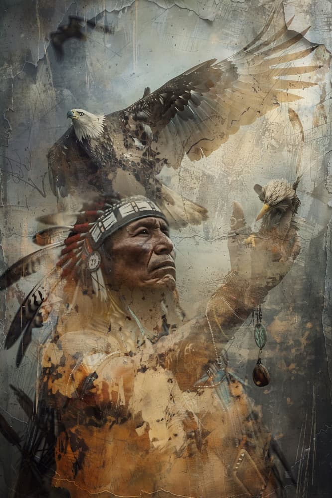 Native Elder Eagle Spirit by Rafal Kulik — canvas wall art
