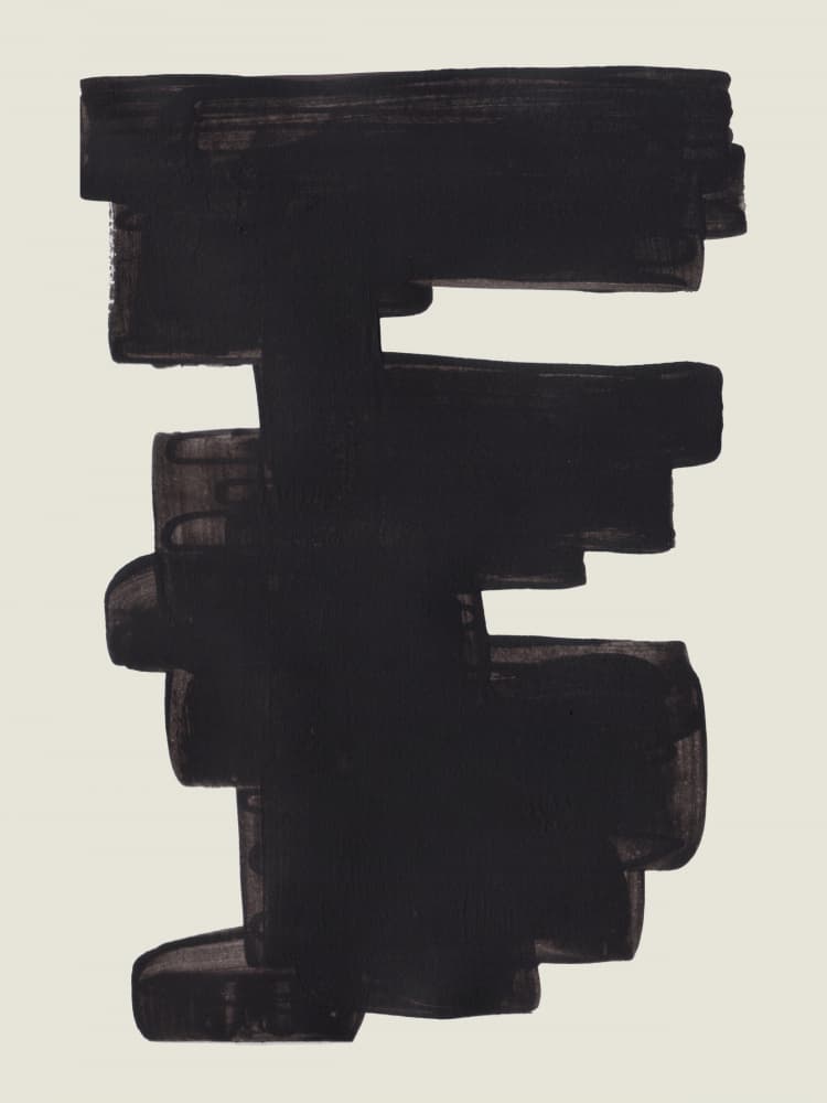 Abstract Black Brushstrokes by Ejaaz Haniff — canvas wall art