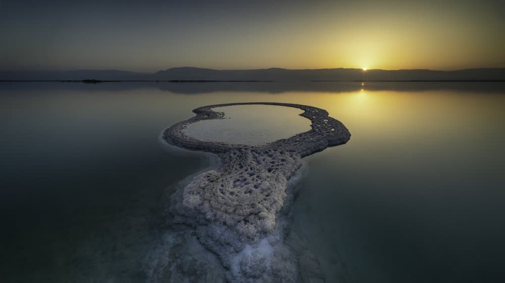 Heart Shaped Salt Lake by Azriel Yakubovitch — canvas wall art