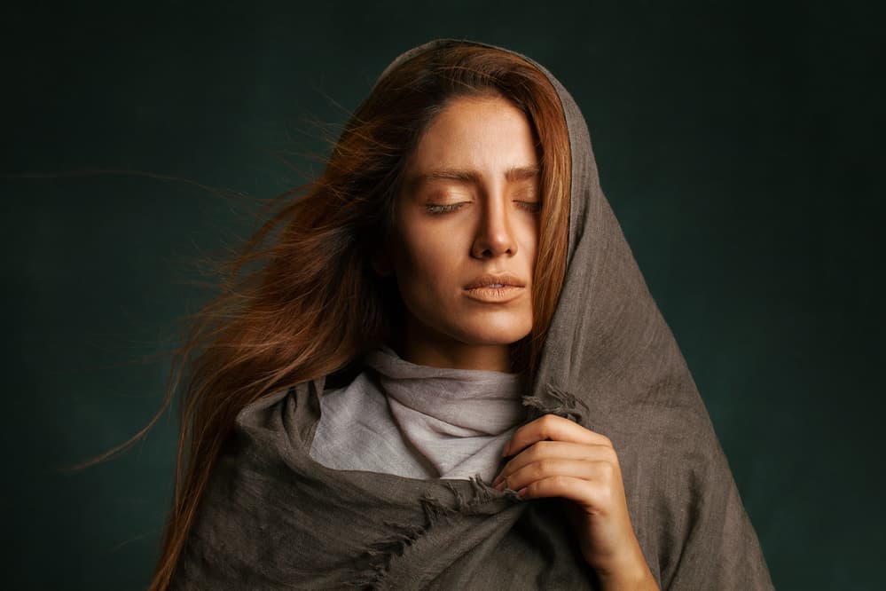 Peaceful Woman Portrait by Mehdi Mokhtari — canvas wall art