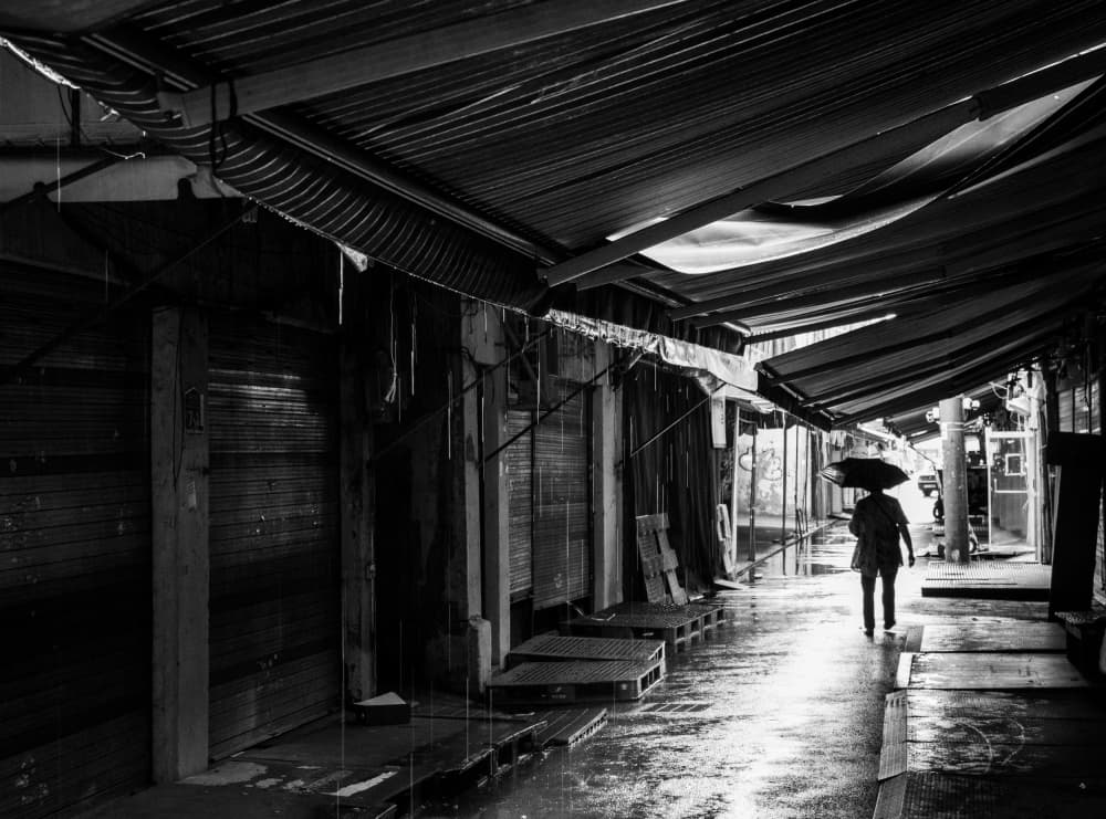 Walking in the Rain by HAN dong hee — canvas wall art