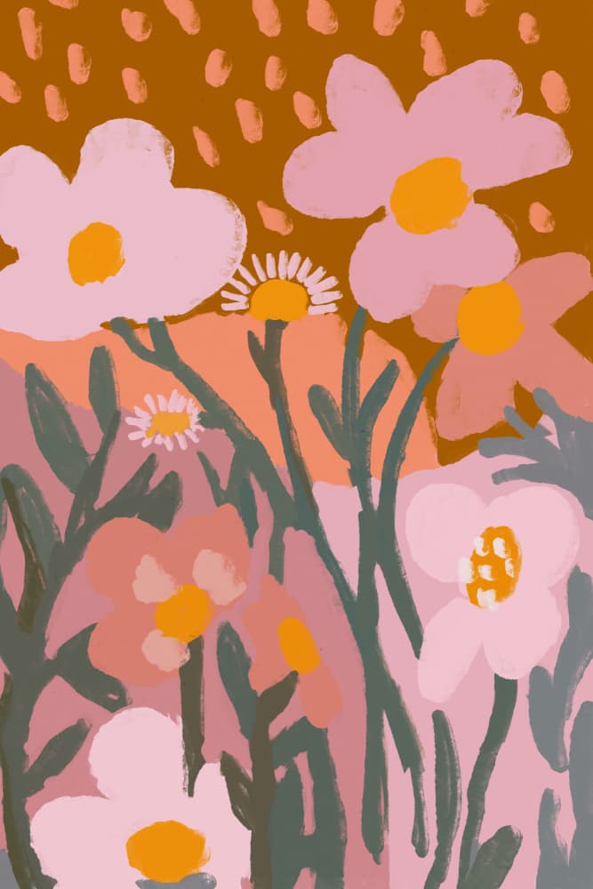Whimsical Blooms by Treechild — canvas wall art