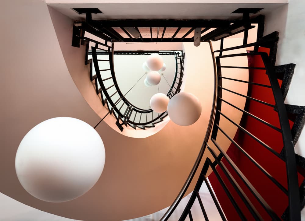 Modern Spiral Staircase by Adam Dauria ☂ — canvas wall art