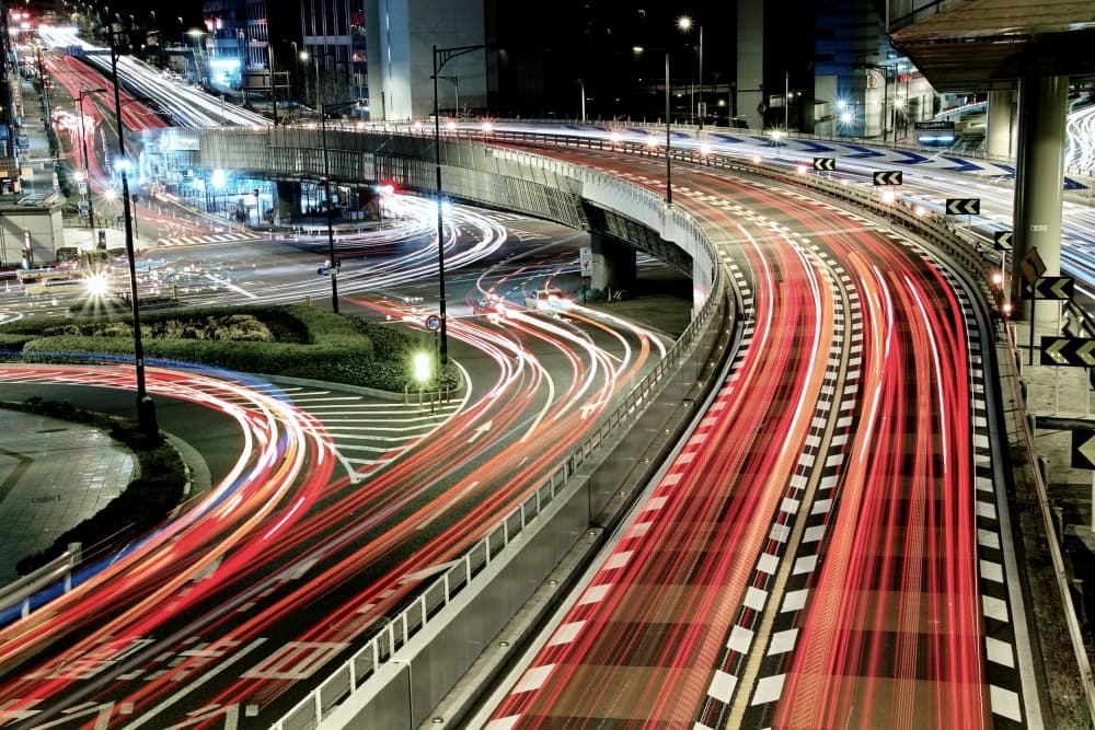 City Night Light Trails