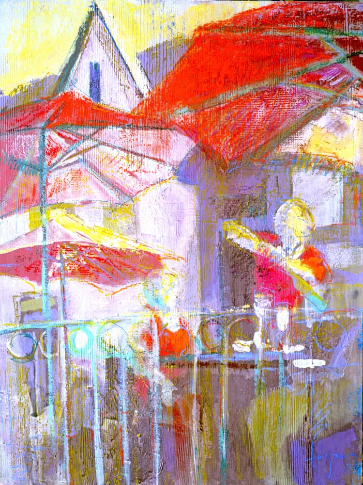 Red Umbrellas by Dorothy Fagan — canvas wall art
