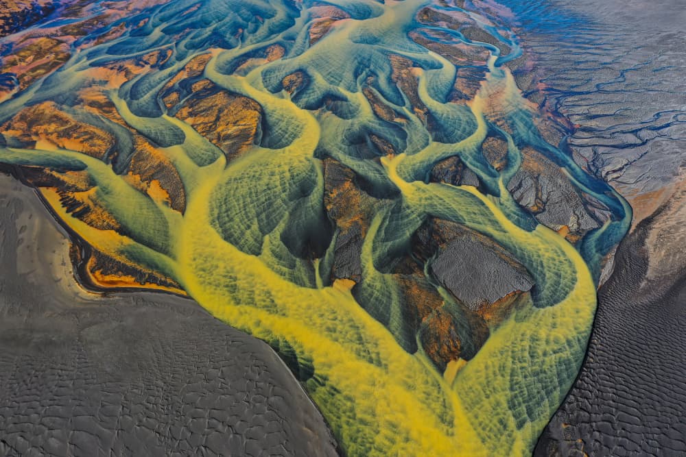 Colorful Braided River by James Cai — canvas wall art