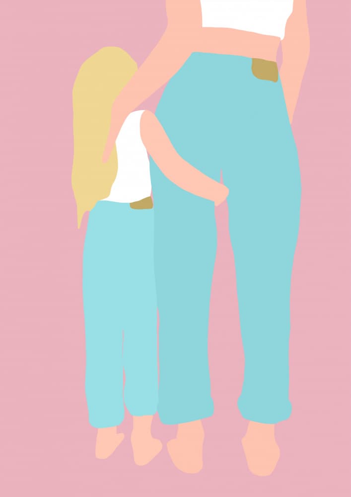 Mother Daughter Embrace by Tine Taler — canvas wall art