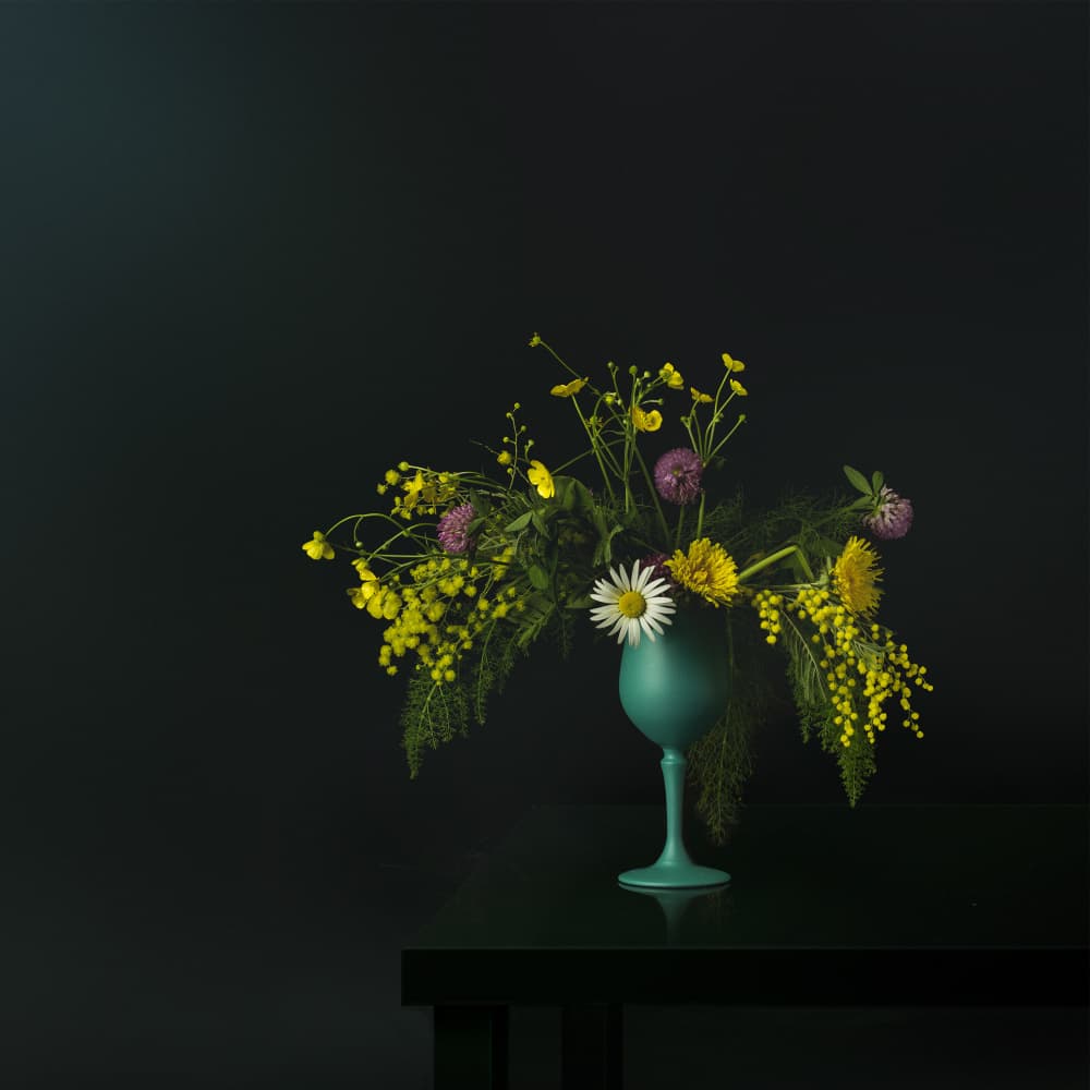 Elegant Wildflower Still Life by Juan Antonio Palacios — canvas wall art