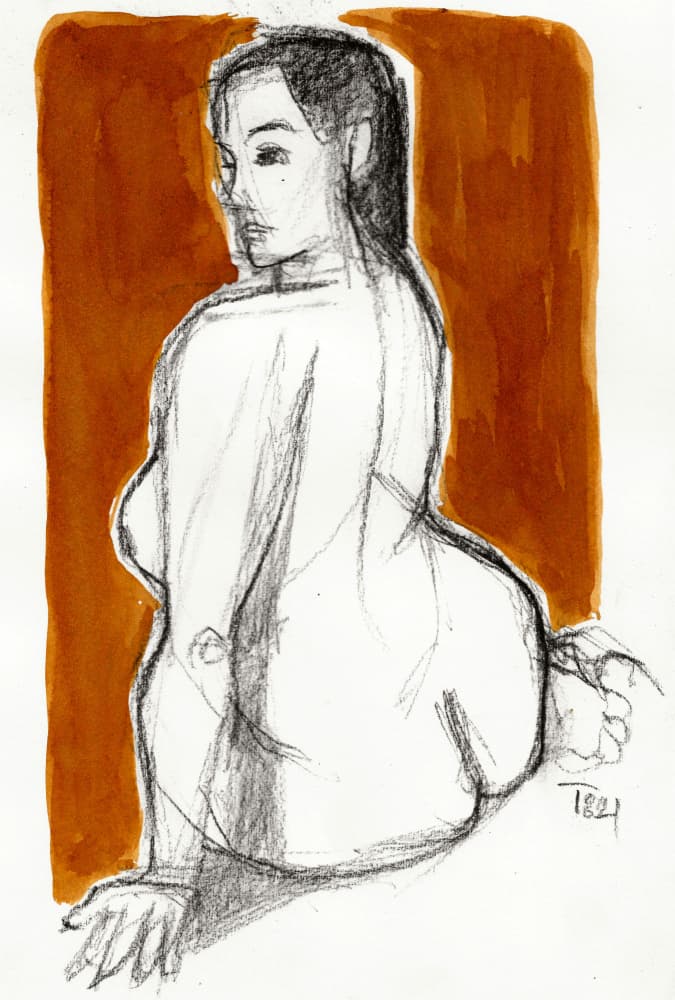 Thoughtful Nude Study by Tore Bahnson — canvas wall art