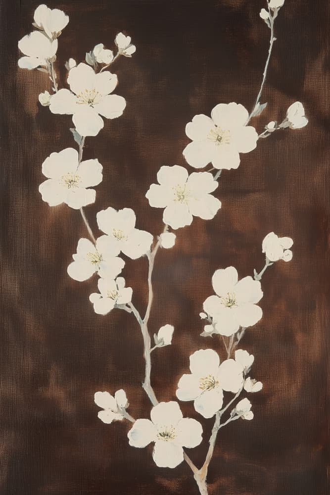 Serene White Blossoms by Melloi Art Prints — canvas wall art