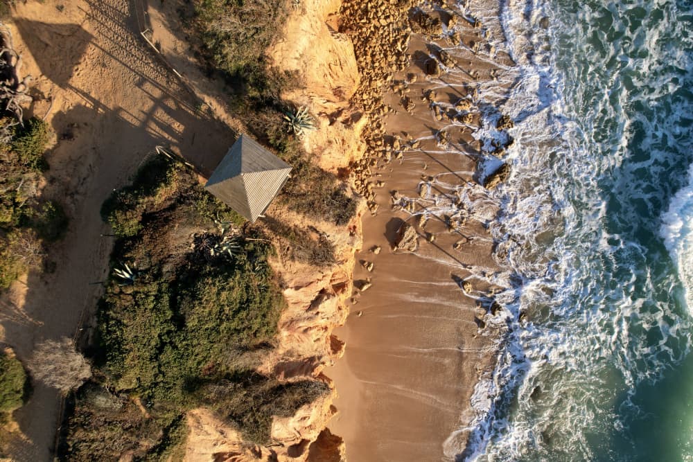 Golden Beach Aerial View by Martin Blahák — canvas wall art