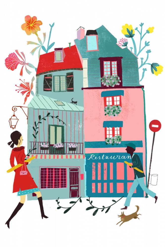 Charming Parisian Street by uta krogmann — canvas wall art
